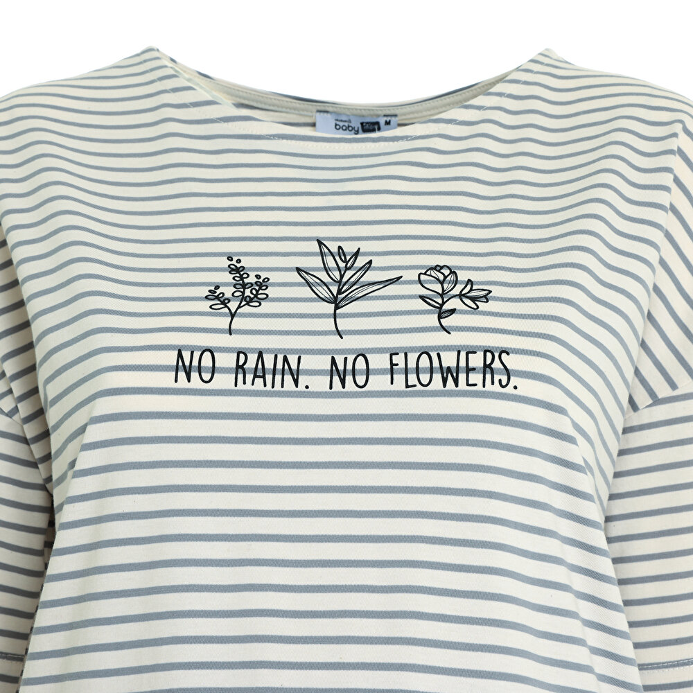 Yarım Kol Çizgili Hamile Tshirt Anne Giyim