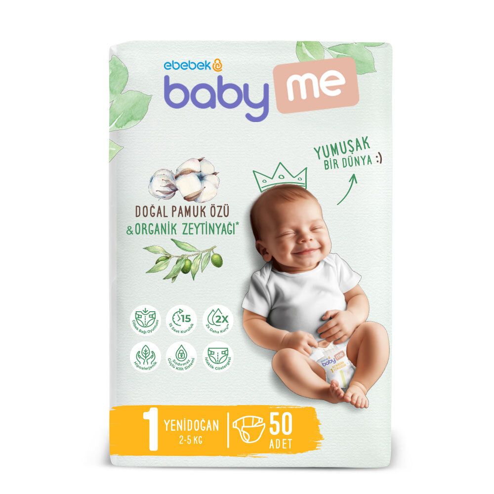 Yenidoğan 1 Bebek Bezi 2-5 kg 50 Adet