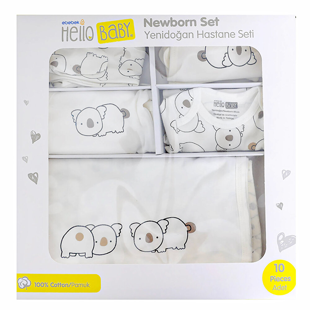 Yenidoğan 10 Parça Set Hastane Çıkışı Unisex (10lu)