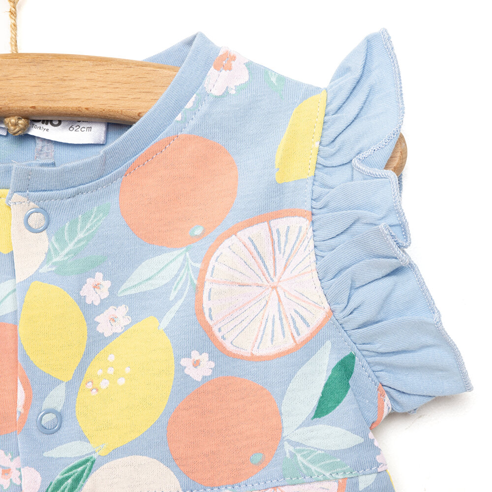 Yenidoğan Aloha Fırfırlı Kısa Tulum Kız Bebek