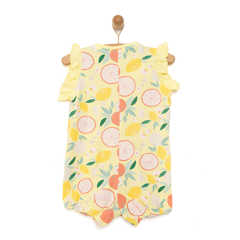 Yenidoğan Aloha Fırfırlı Kısa Tulum Kız Bebek