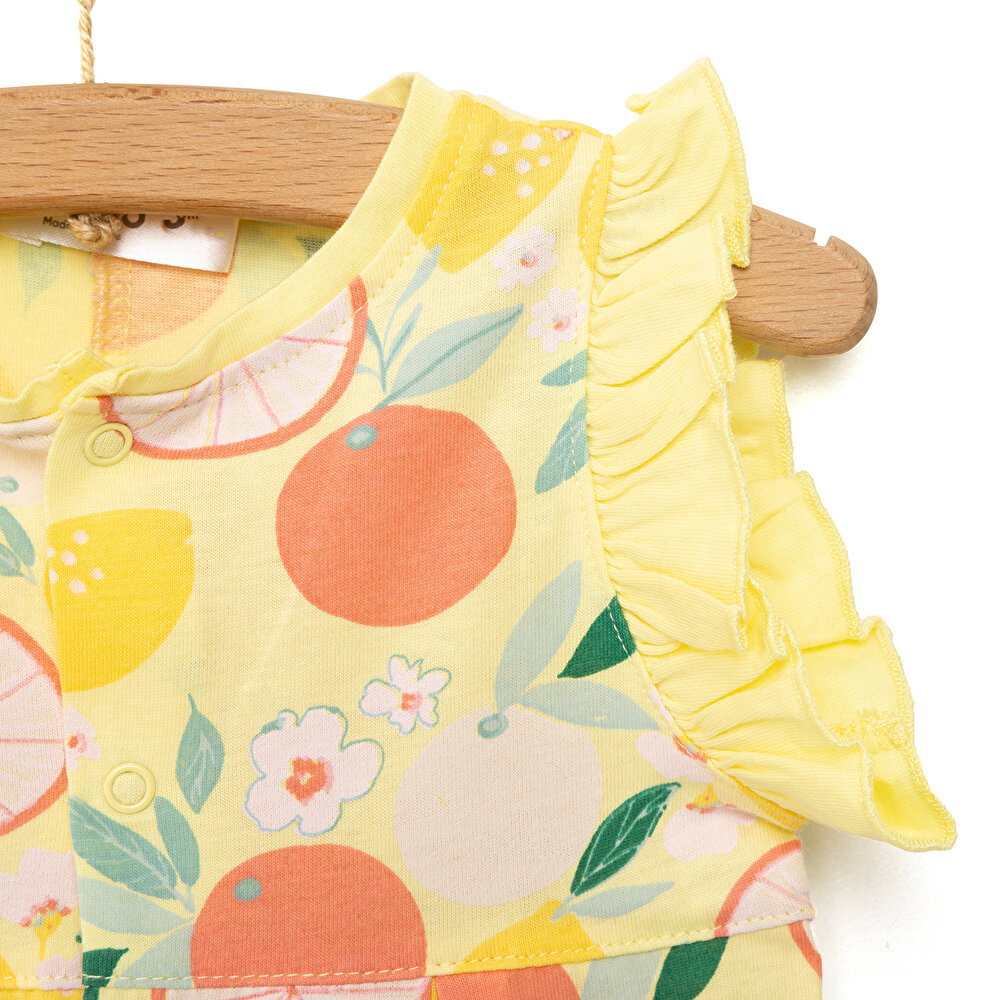 Yenidoğan Aloha Fırfırlı Kısa Tulum Kız Bebek