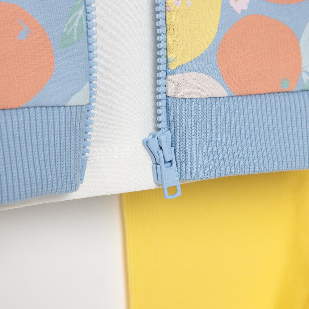 Yenidoğan Aloha Sweatshirt-Kapüşonlu Hırka-Alt 3lü Takım Kız Bebek