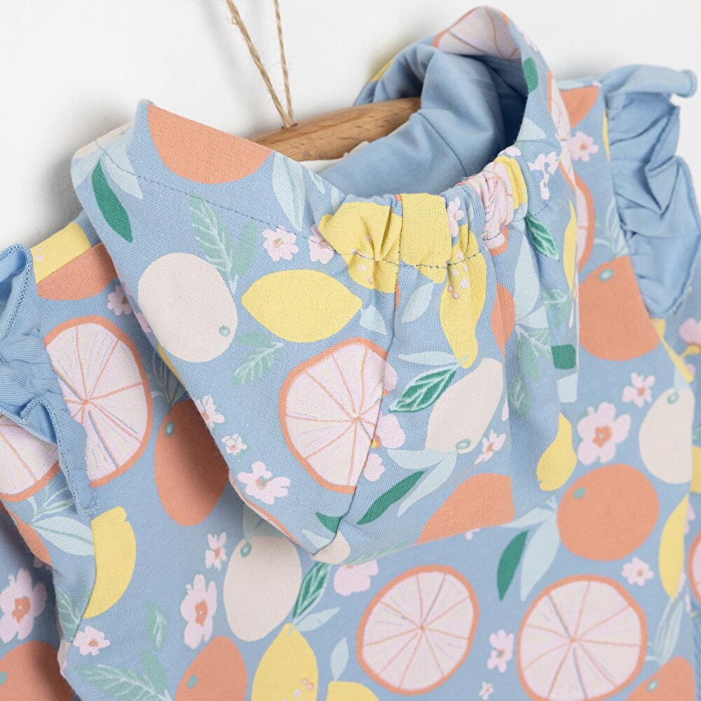 Yenidoğan Aloha Sweatshirt-Kapüşonlu Hırka-Alt 3lü Takım Kız Bebek