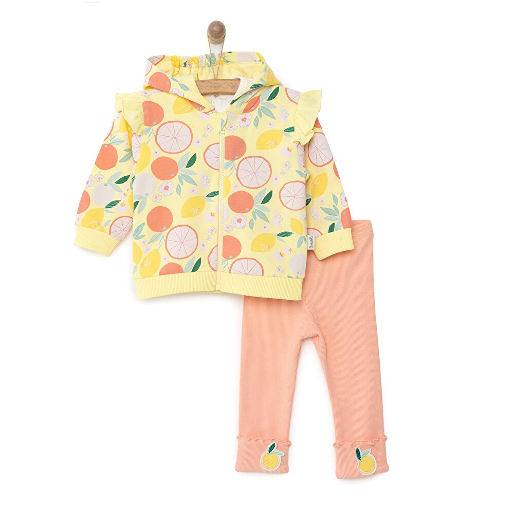 Yenidoğan Aloha Sweatshirt-Kapüşonlu Hırka-Alt 3lü Takım Kız Bebek