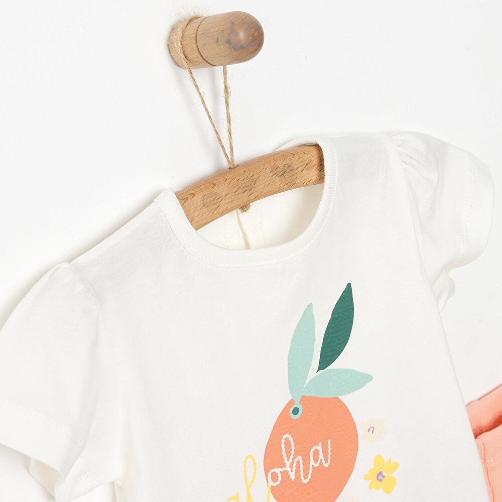 Yenidoğan Aloha Sweatshirt-Kapüşonlu Hırka-Alt 3lü Takım Kız Bebek