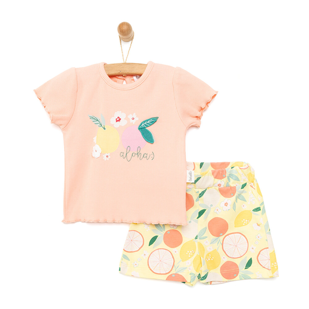 Yenidoğan Aloha Tshirt-Şort 2li Takım Kız Bebek