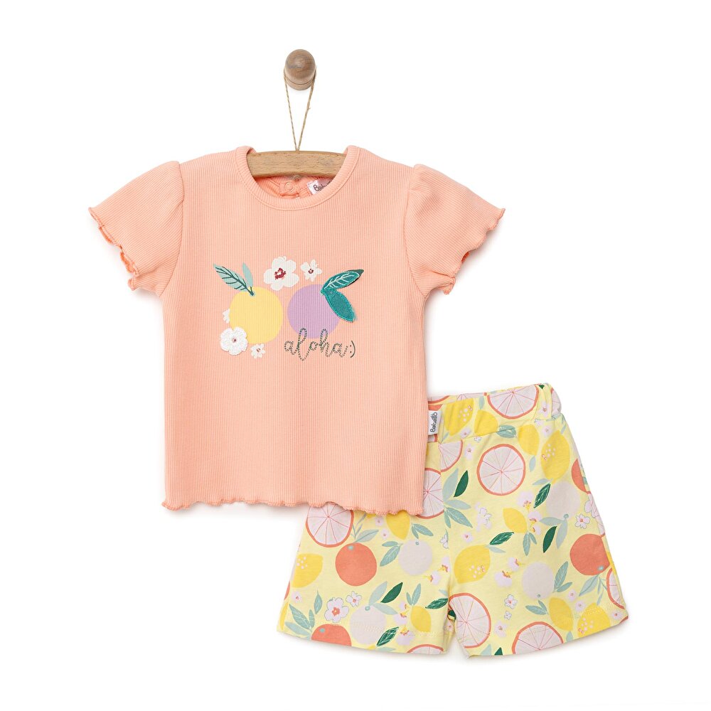 Yenidoğan Aloha Tshirt-Şort 2li Takım Kız Bebek