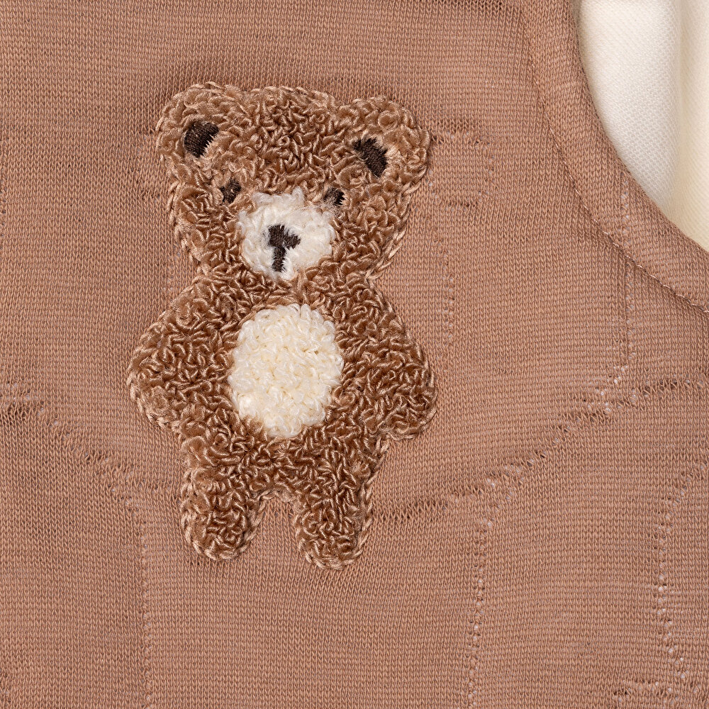 Erkek Bebek Yenidoğan Bearish Sweatshirt-Yelek-Alt Kapitone Örme Bebe Yaka Uzun Kol Patiksiz Paça