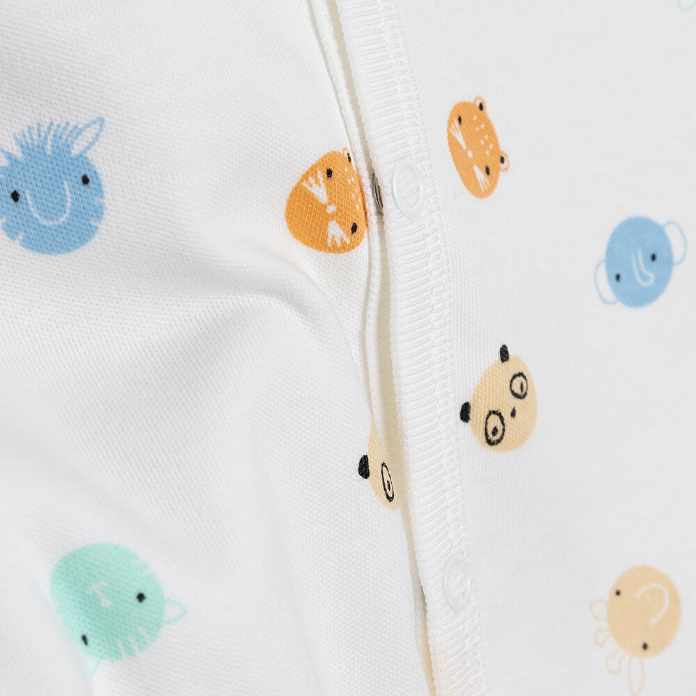 Yenidoğan Bebek Jungle Kendinden Eldivenli Tulum-Body-Şapka 3lü Set Unisex