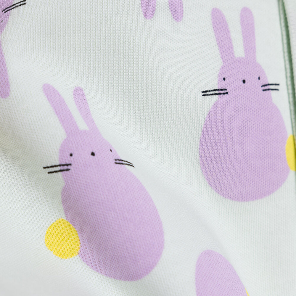 Yenidoğan Bebek Mor TavşanTulum-Body-Şapka 3lü Set Unisex