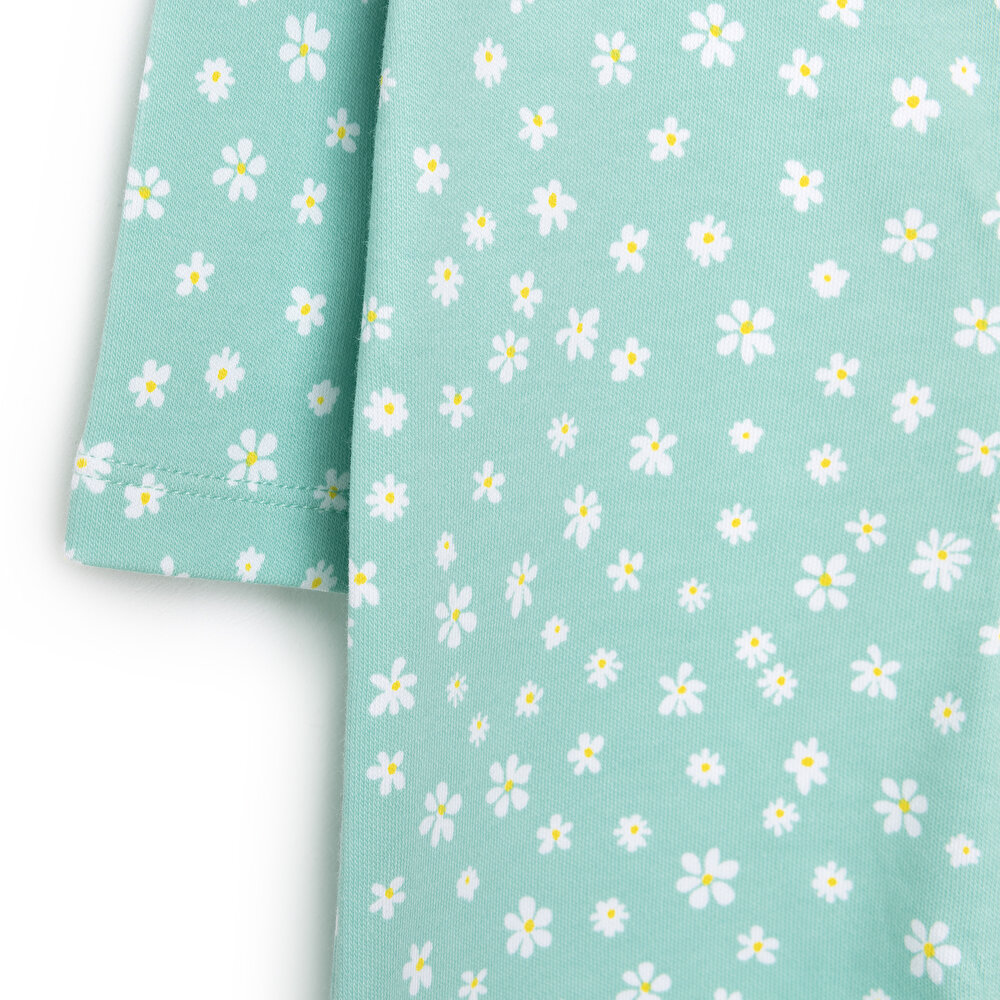 Yenidoğan Çiçekli Uzun Kollu Fermuarlı Patikli Tulum Kız Bebek