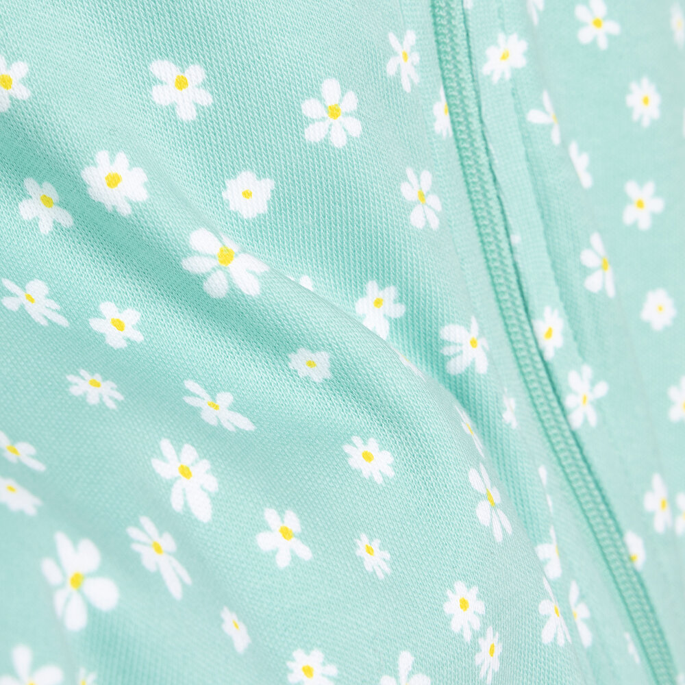 Yenidoğan Çiçekli Uzun Kollu Fermuarlı Patikli Tulum Kız Bebek