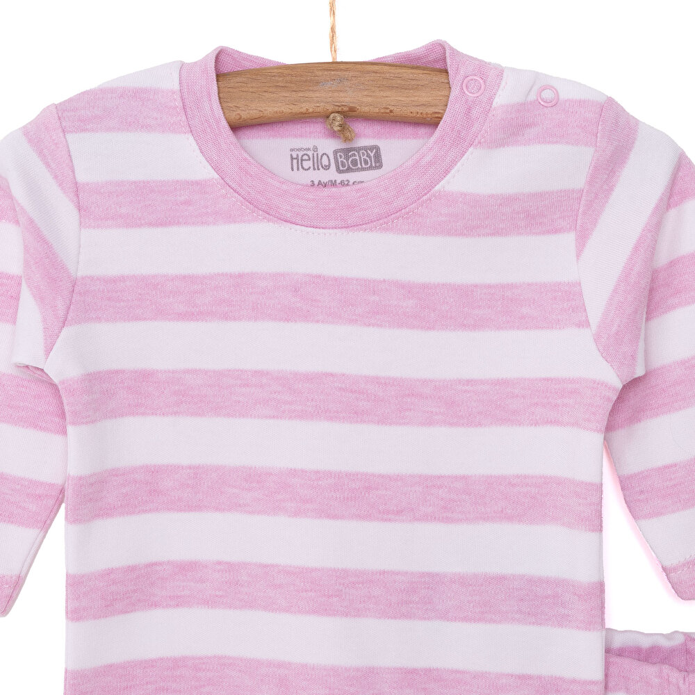 Unisex Yenidoğan Sweatshirt Patiksiz Alt İnterlok Çıtçıtlı Bisiklet Yaka Uzun Kol