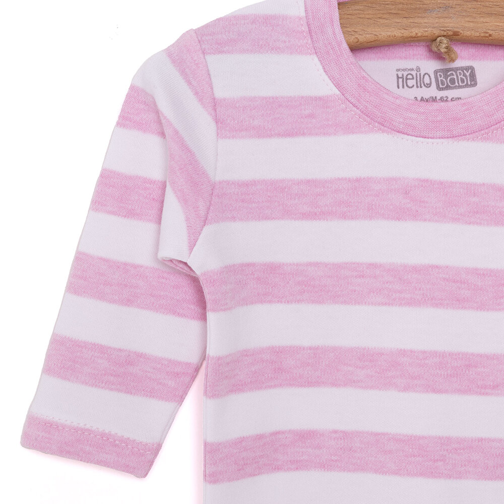 Unisex Yenidoğan Sweatshirt Patiksiz Alt İnterlok Çıtçıtlı Bisiklet Yaka Uzun Kol