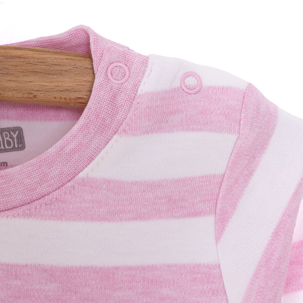 Unisex Yenidoğan Sweatshirt Patiksiz Alt İnterlok Çıtçıtlı Bisiklet Yaka Uzun Kol