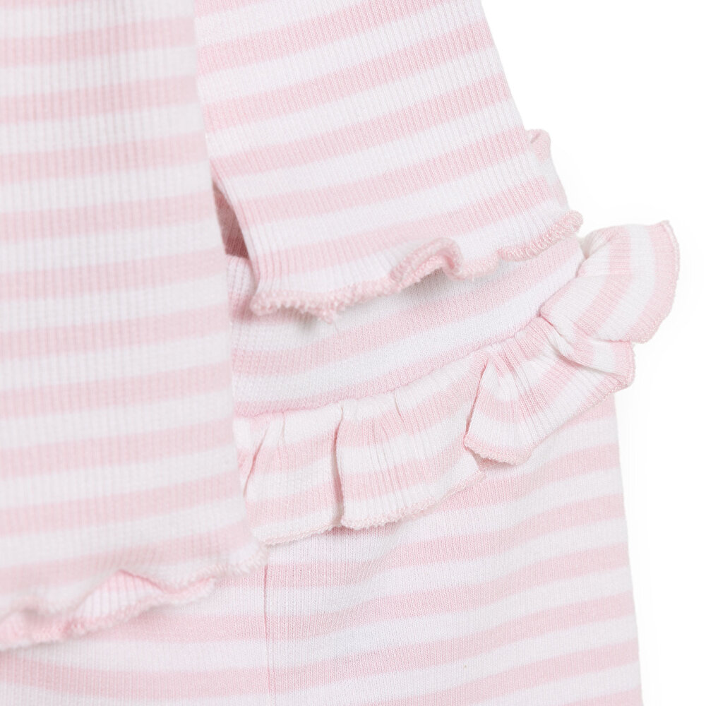 Yenidoğan Çizgili Unisex Sweatshirt-Patiksiz Alt 2li Takım Kız Bebek