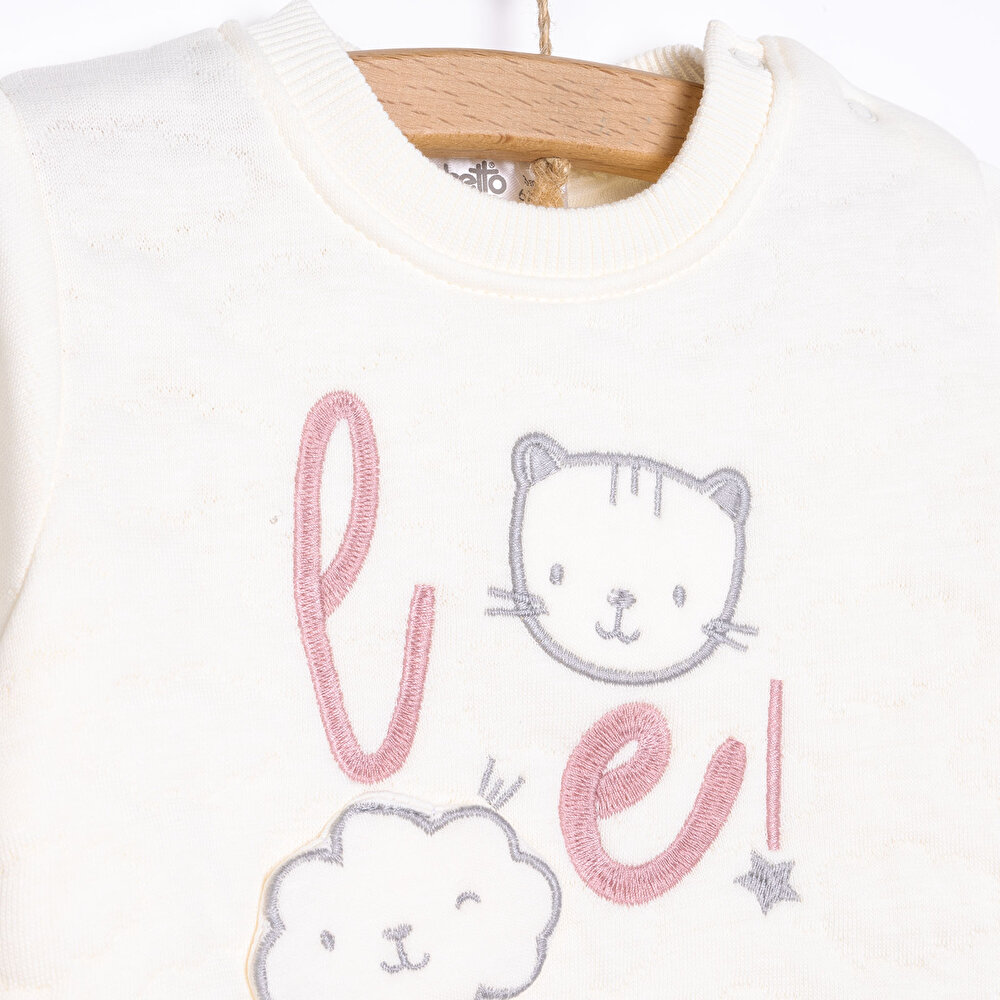 Yenidoğan Clouds Kız Sweatshirt-Patiksiz Alt