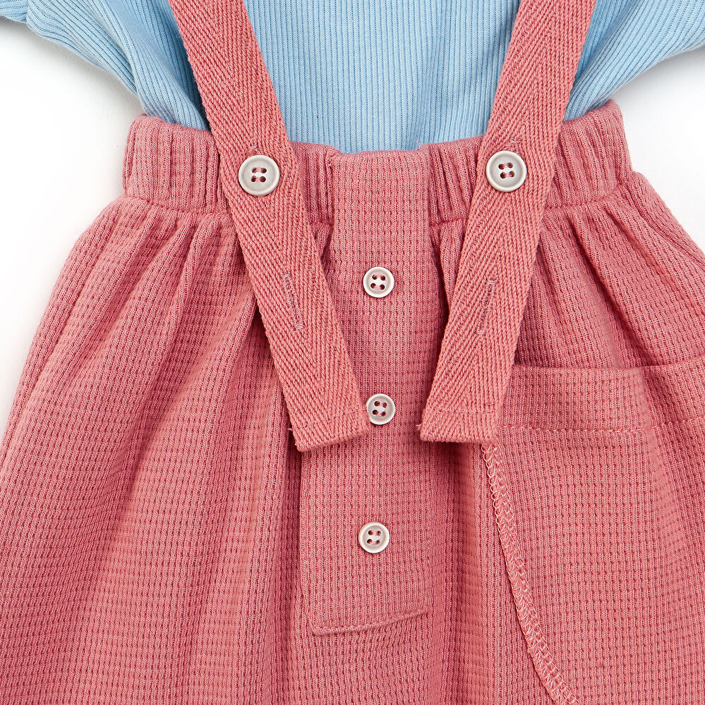 Yenidoğan Colorful Giraffes Salopet-Tshirt 2li Takım Erkek Bebek