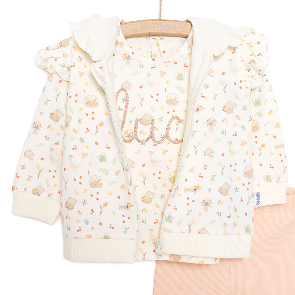 Yenidoğan Cute Duck Hırka Tshirt Tayt Kız Bebek