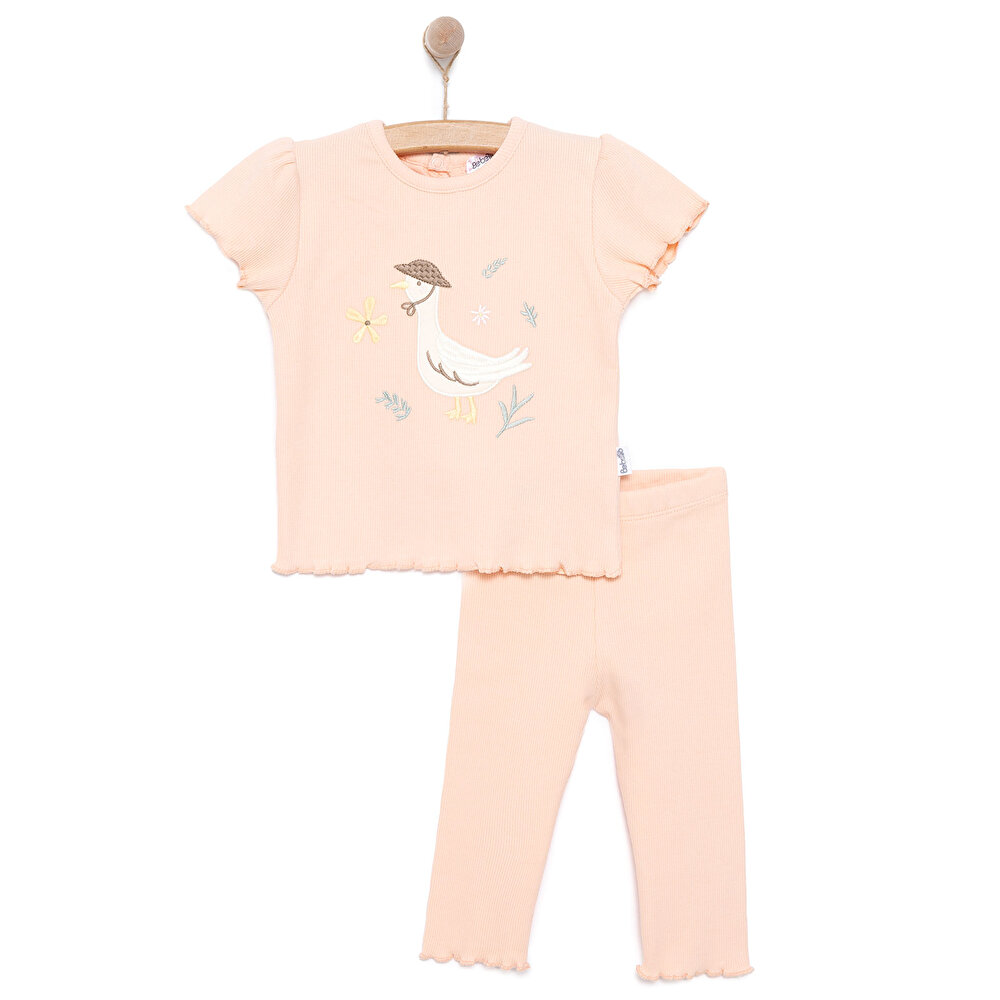 Yenidoğan Cute Duck Tshirt-Patiksiz Alt Kız Bebek