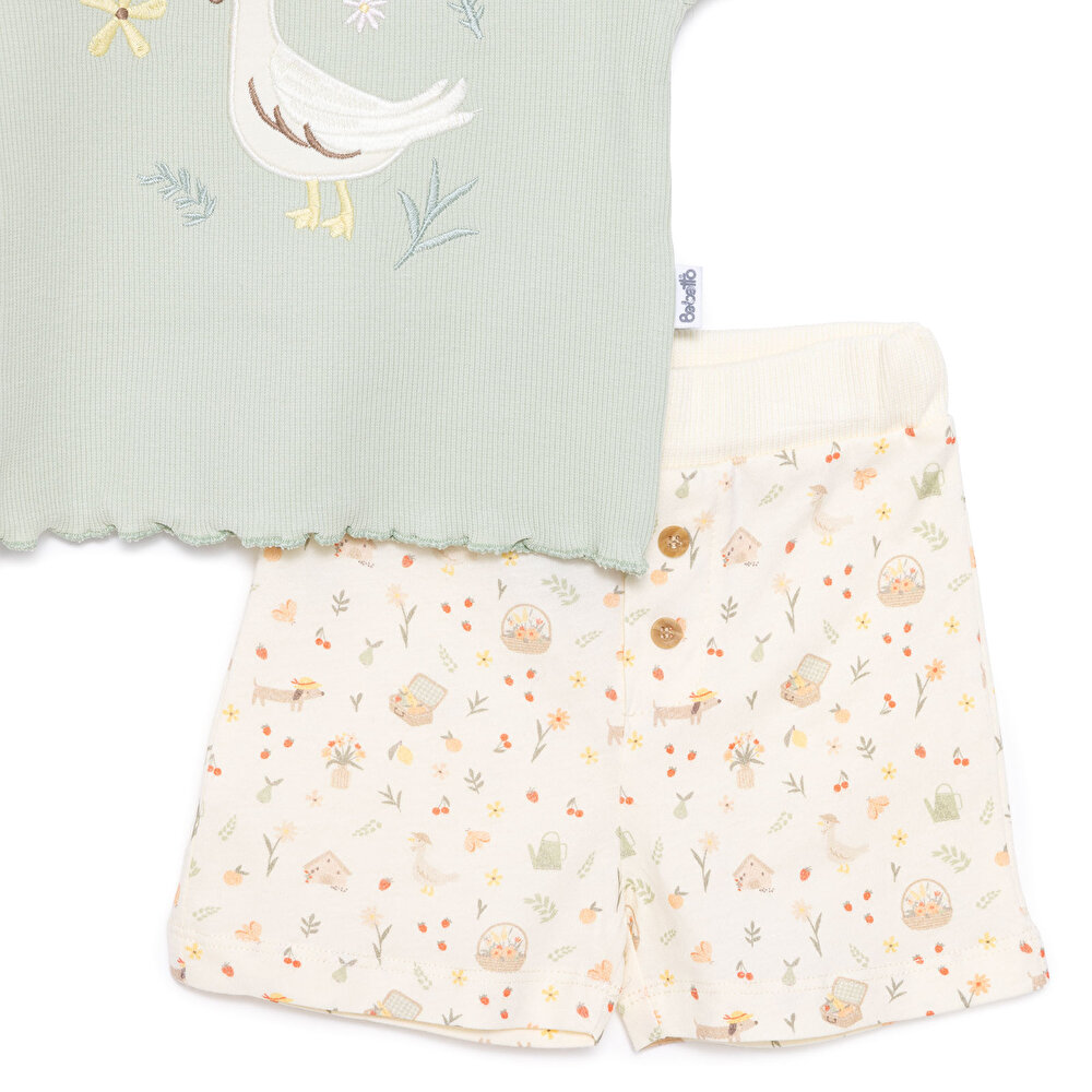 Yenidoğan Cute Duck Tshirt-Şort Kız Bebek