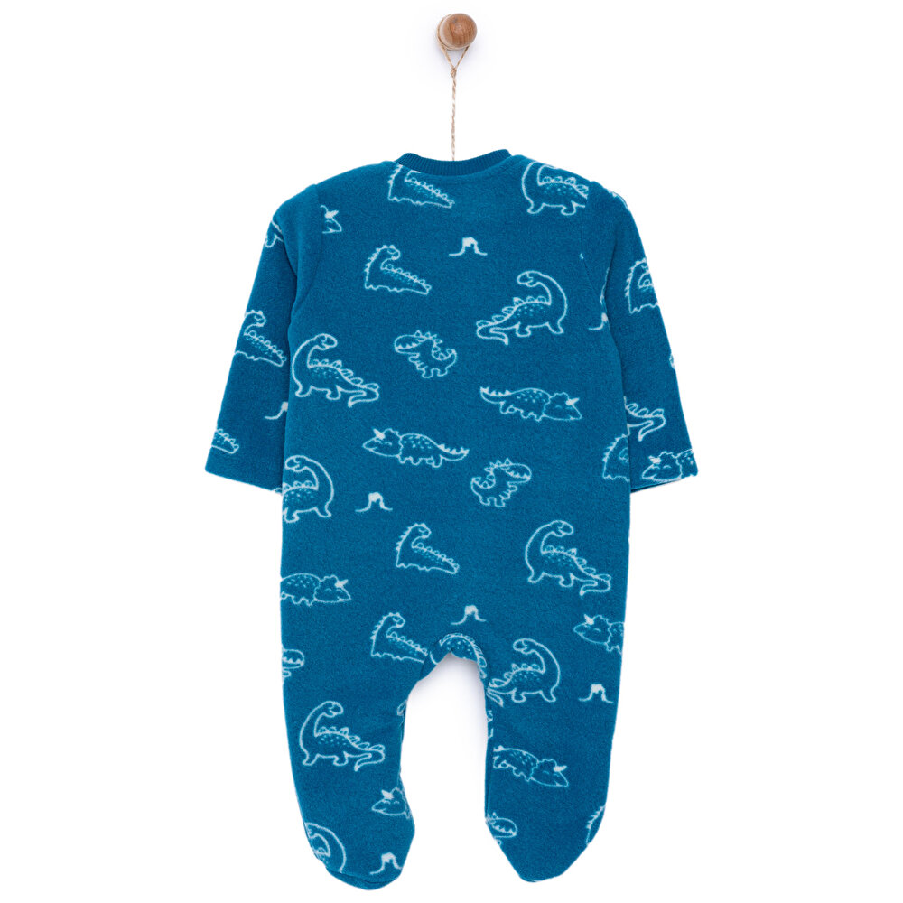 Yenidoğan Desenli Erkek Bebek Polar Patikli Tulum Erkek Bebek