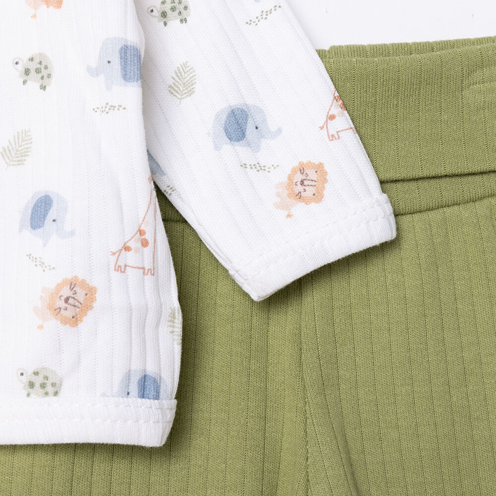 Yenidoğan Erkek Safari Desenli Prematüre Set Erkek Bebek