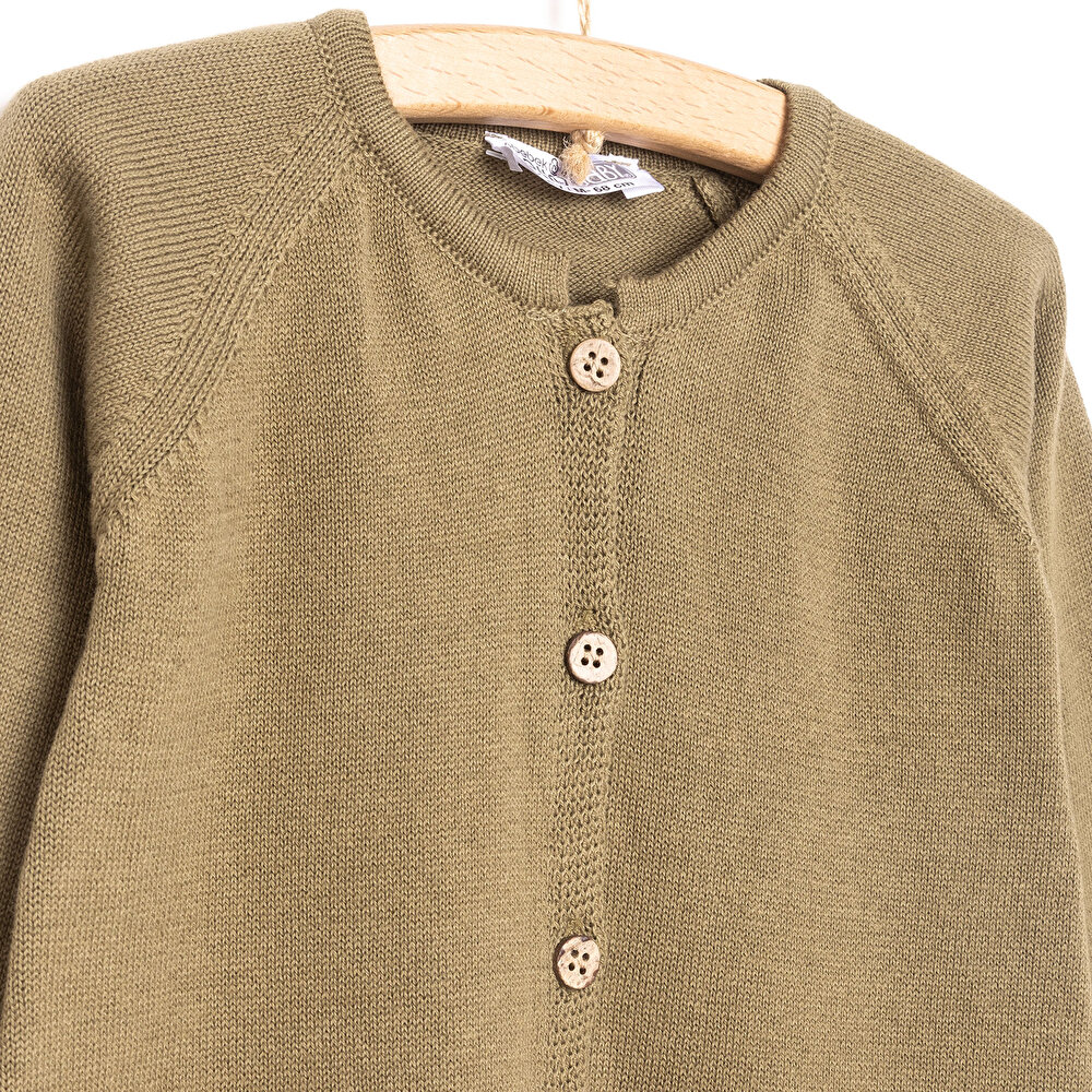 Erkek Bebek Triko Patiksiz Tulum Düğmeli Uzun Kol