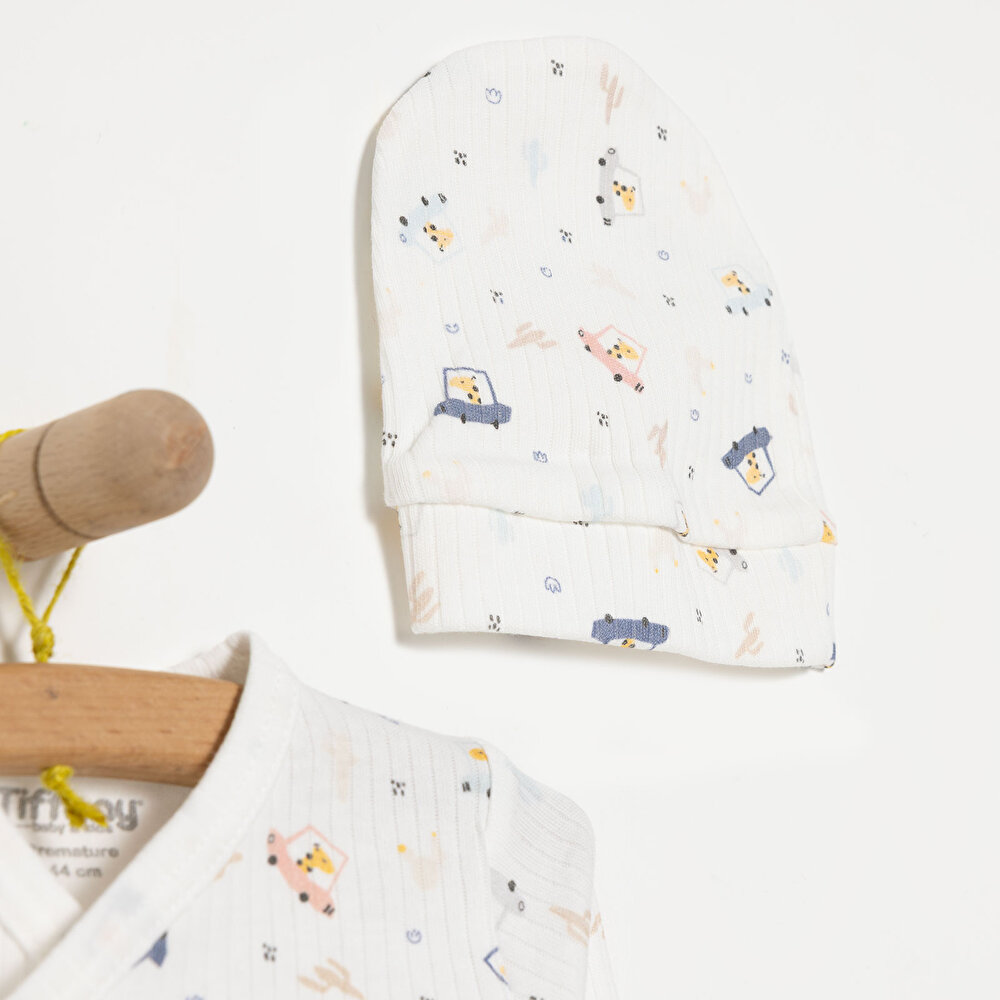 Yenidoğan Erkek Zürafa Desenli Prematüre Set Erkek Bebek