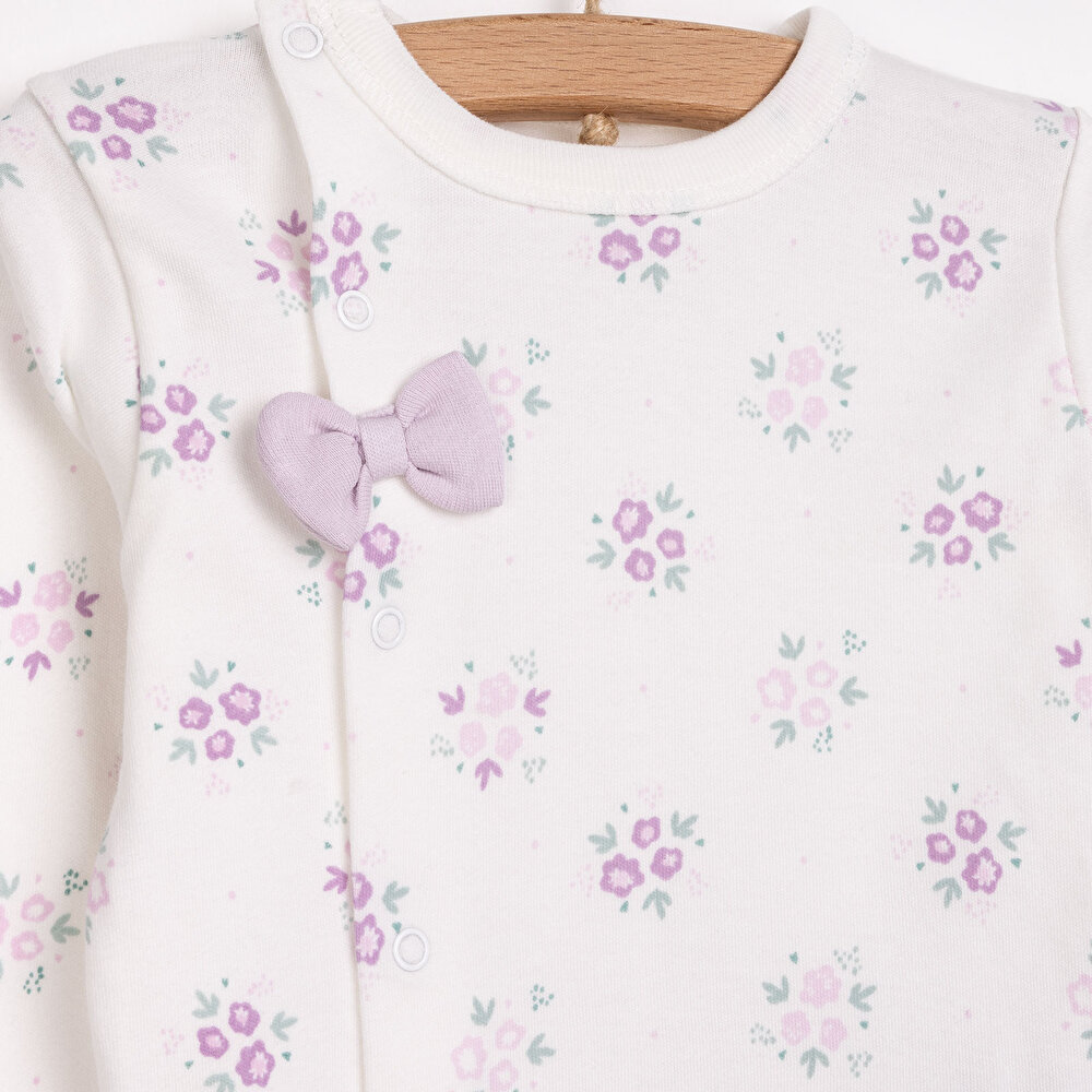 Yenidoğan Flowers Zıbın-Şapka-Patikli Alt 3lü Set Kız Bebek
