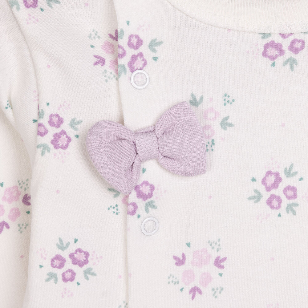Yenidoğan Flowers Zıbın-Şapka-Patikli Alt 3lü Set Kız Bebek