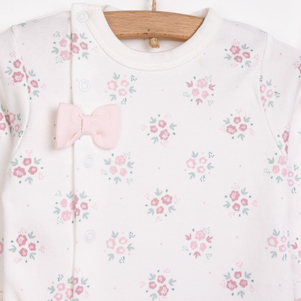 Yenidoğan Flowers Zıbın-Şapka-Patikli Alt 3lü Set Kız Bebek