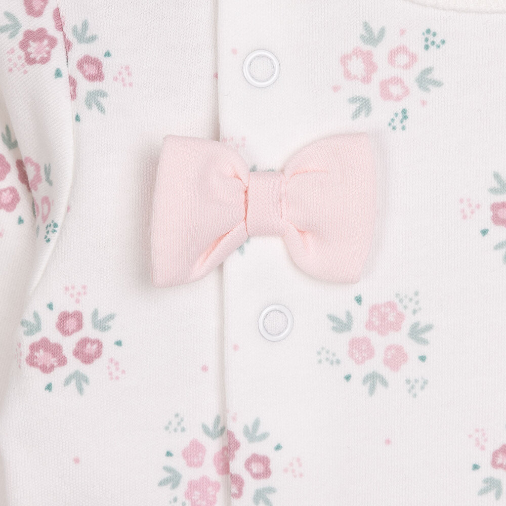 Yenidoğan Flowers Zıbın-Şapka-Patikli Alt 3lü Set Kız Bebek