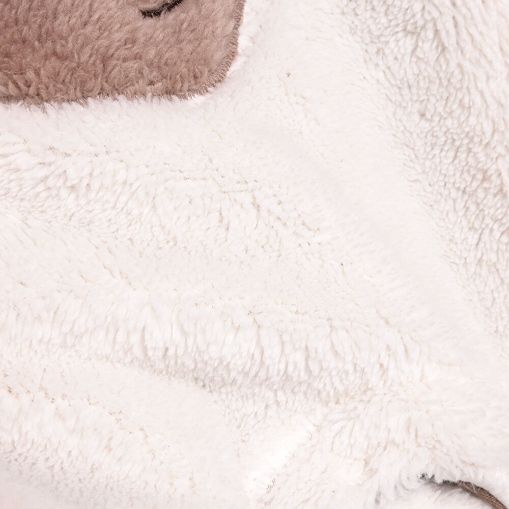 Unisex Yenidoğan Patikli Tulum İki İplik Ayı Fügürlü Peluş Çıtçıtlı Bisiklet Yaka Uzun Kol