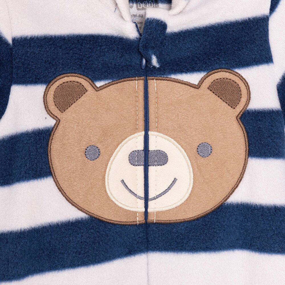 Yenidoğan Hayvan Figürlü Polar Kapüşonlu Tulum Erkek Bebek