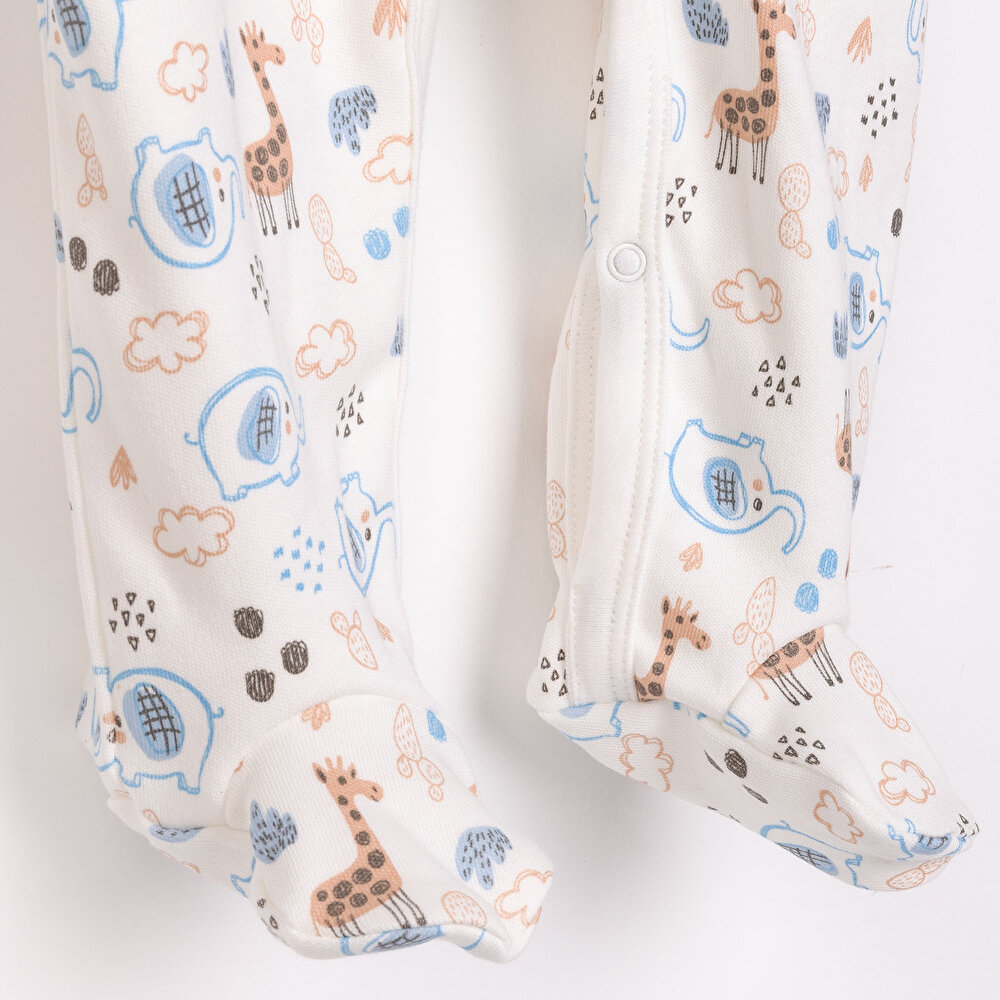 Yenidoğan Hayvanlar Baskılı Erkek Tulum-Şapka Erkek Bebek