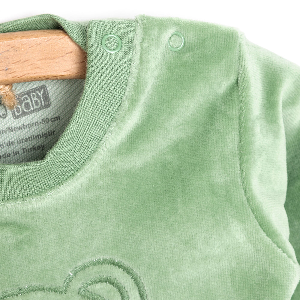 Yenidoğan Kadife Tshirt-Patikli Alt Erkek Bebek