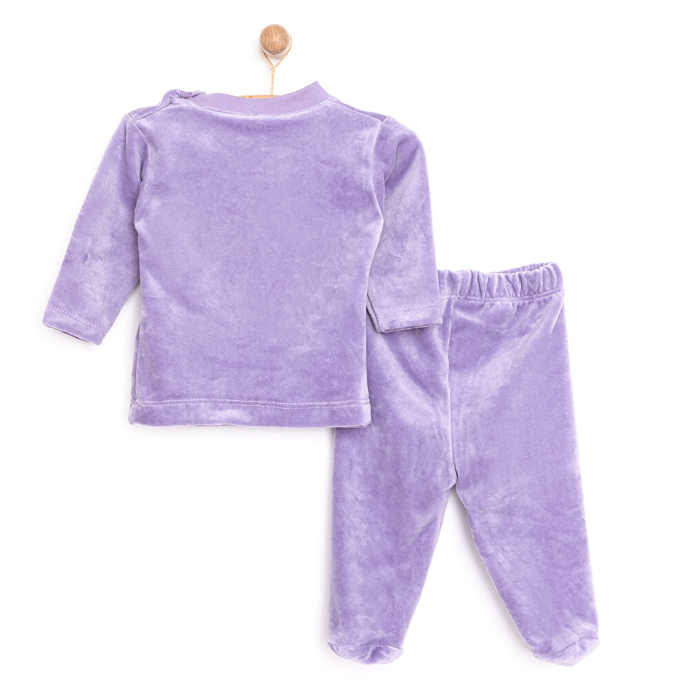 Yenidoğan Kadife Tshirt-Patikli Alt Kız Bebek