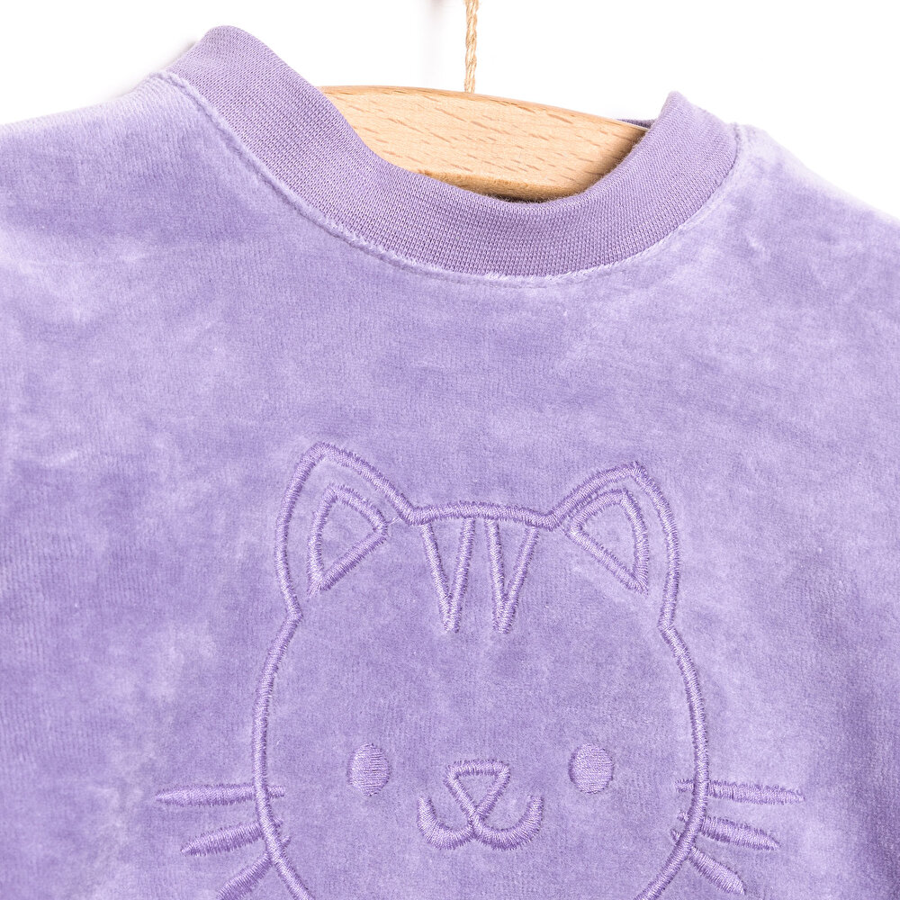 Yenidoğan Kadife Tshirt-Patikli Alt Kız Bebek