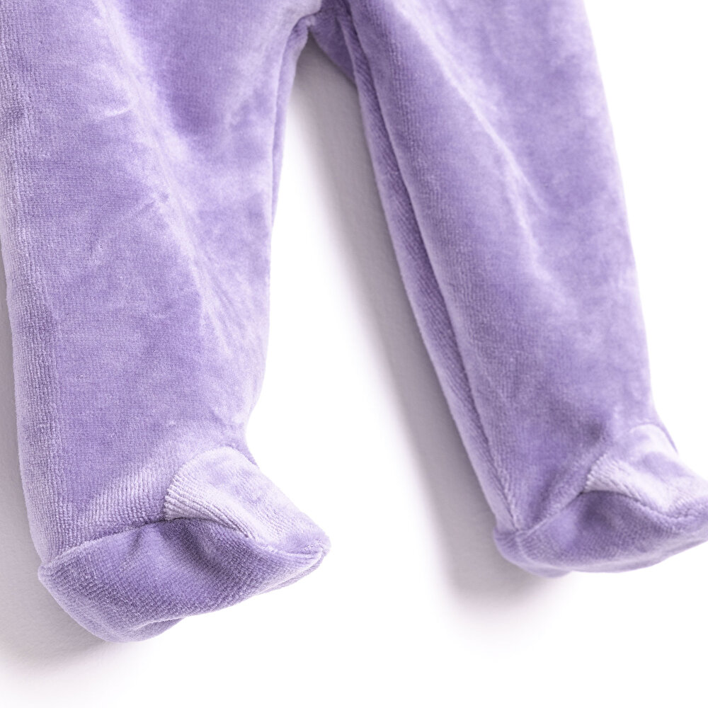 Yenidoğan Kadife Tshirt-Patikli Alt Kız Bebek