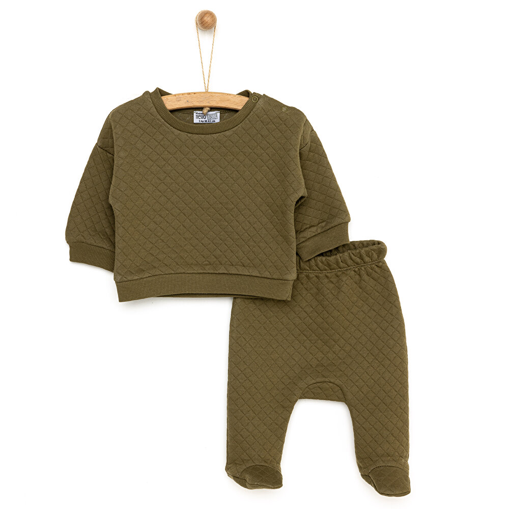 Yenidoğan Kapitone Sweatshirt-Patikli Alt 2li Takım Unisex