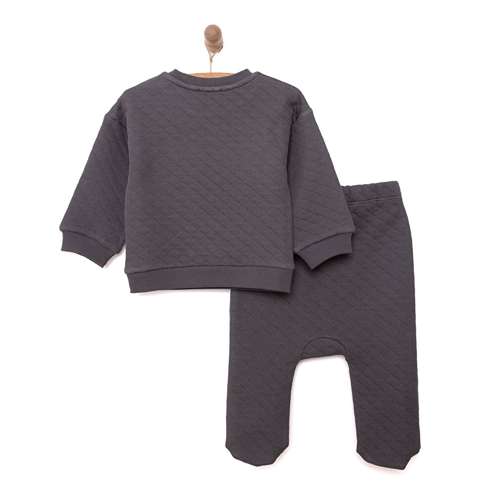 Yenidoğan Kapitone Sweatshirt-Patikli Alt 2li Takım Unisex