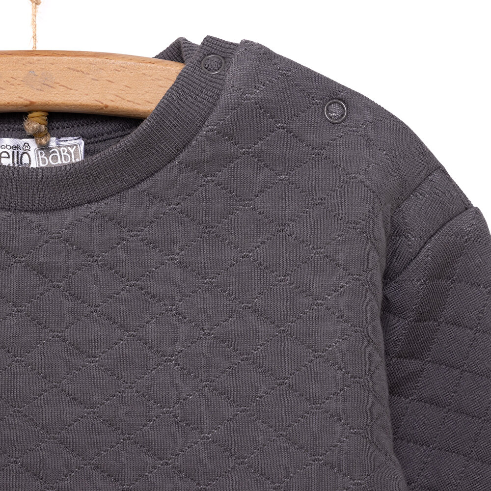 Yenidoğan Kapitone Sweatshirt-Patikli Alt 2li Takım Unisex