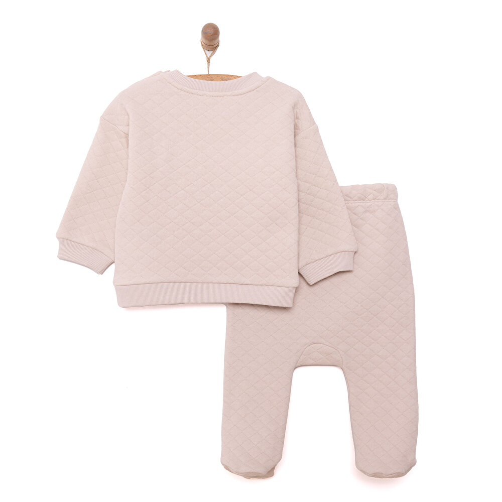 Yenidoğan Kapitone Sweatshirt-Patikli Alt 2li Takım Unisex