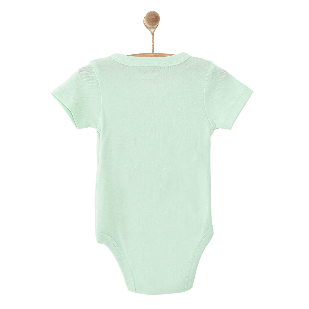 Unisex Yenidoğan Zıbın Body Ribana Çıtçıtlı Yaka Kısa Kol