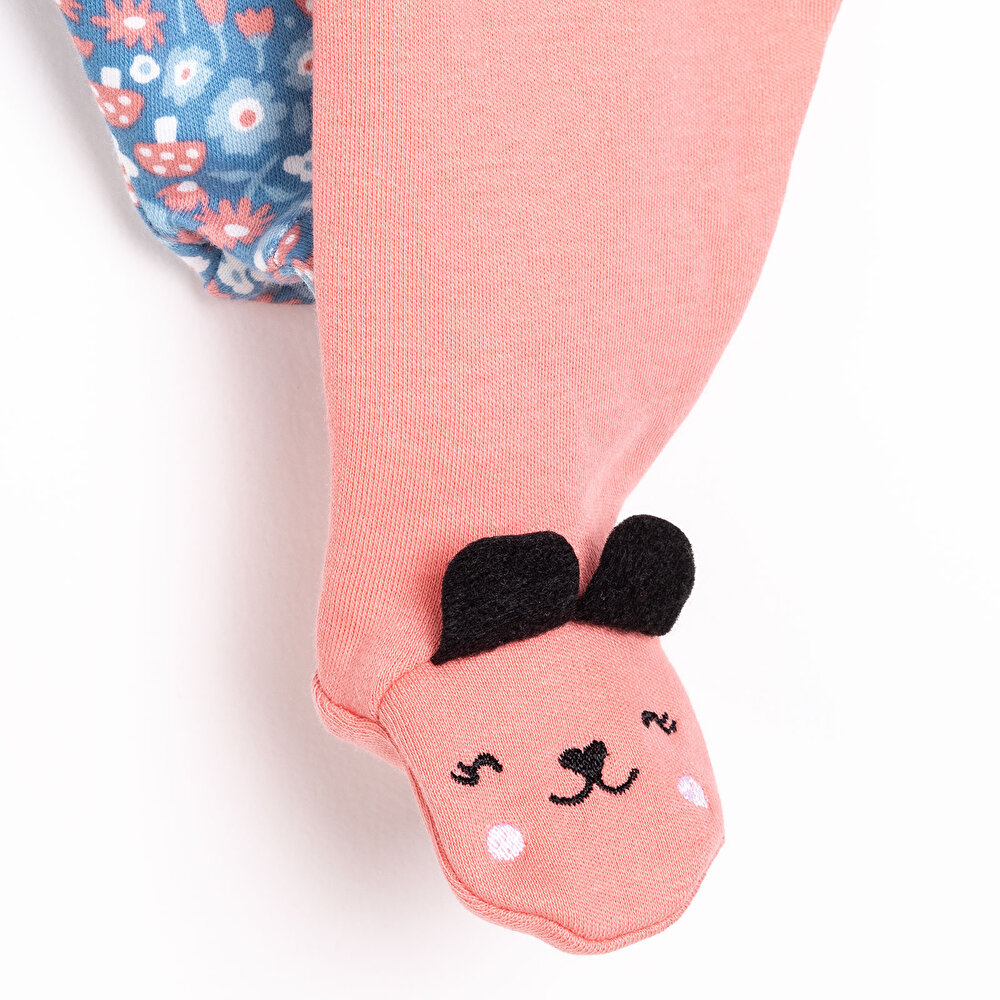 Yenidoğan Kız Bebek Hayvan Figür Nakışlı 2li Patikli Alt Kız Bebek