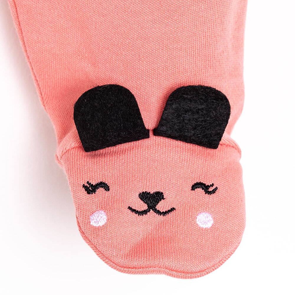 Yenidoğan Kız Bebek Hayvan Figür Nakışlı 2li Patikli Alt Kız Bebek