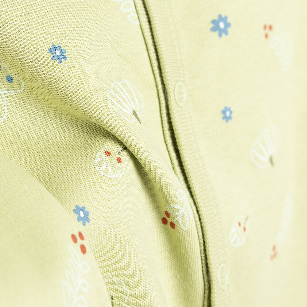 Kız Bebek Yenidoğan 2'li Tulum Şapka %100 Pamuk Çıtçıtlı Yaka Uzun Kol Yeşil