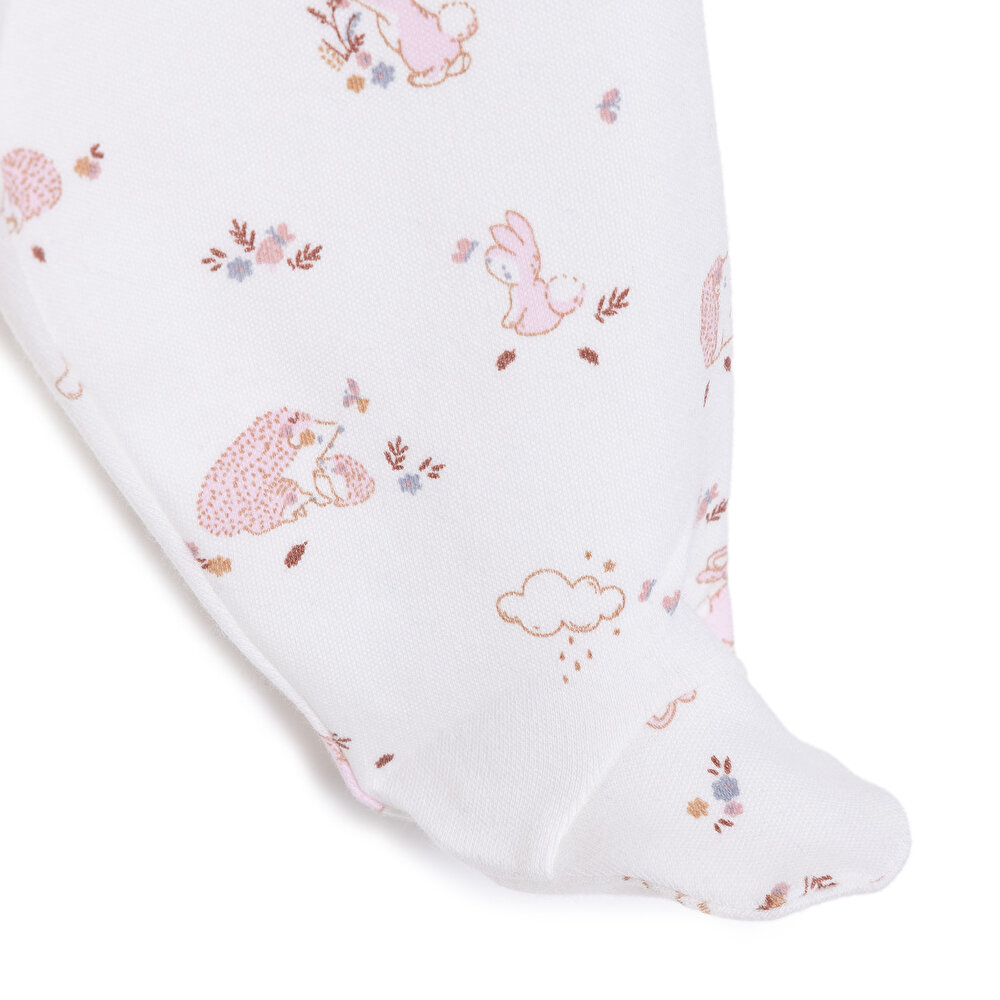 Yenidoğan Kız Bebek Sevimli Tavşan ve Kirpi Zıbın-Şapka Patikli Alt 3lü Set Kız Bebek